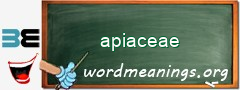 WordMeaning blackboard for apiaceae